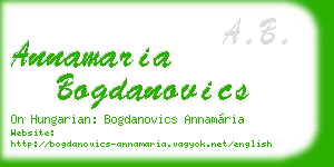 annamaria bogdanovics business card
