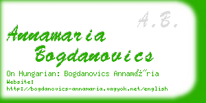 annamaria bogdanovics business card